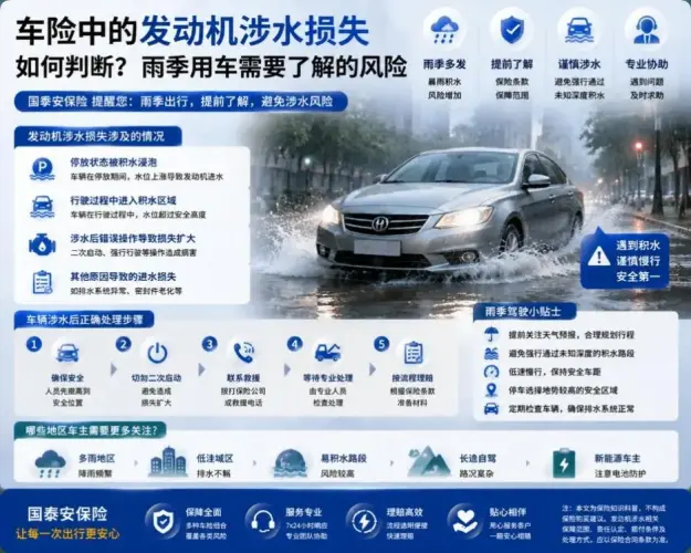 车险中的发动机涉水损失如何判断？雨季用车需要了解的风险