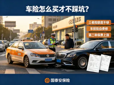撞了豪车三者险不够赔，自己修车又太贵，车险到底怎么买才不踩坑？